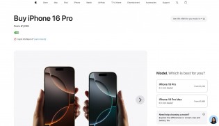Страница покупки iPhone 16 Pro на сайте для Европы