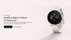 Раскрыты характеристики и цветовые варианты модели 43 мм умных часов OnePlus Watch 3 перед запуском 8 июля Раскрыты характеристики и цветовые варианты модели 43 мм умных часов OnePlus Watch 3 перед запуском 8 июля