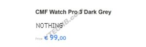 Вот приблизительная цена часов CMF Watch Pro 3 от Nothing Вот приблизительная цена часов CMF Watch Pro 3 от Nothing